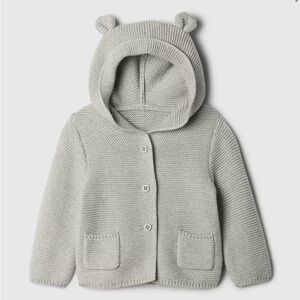 GAP Light Gray Knit Baby Hoodie